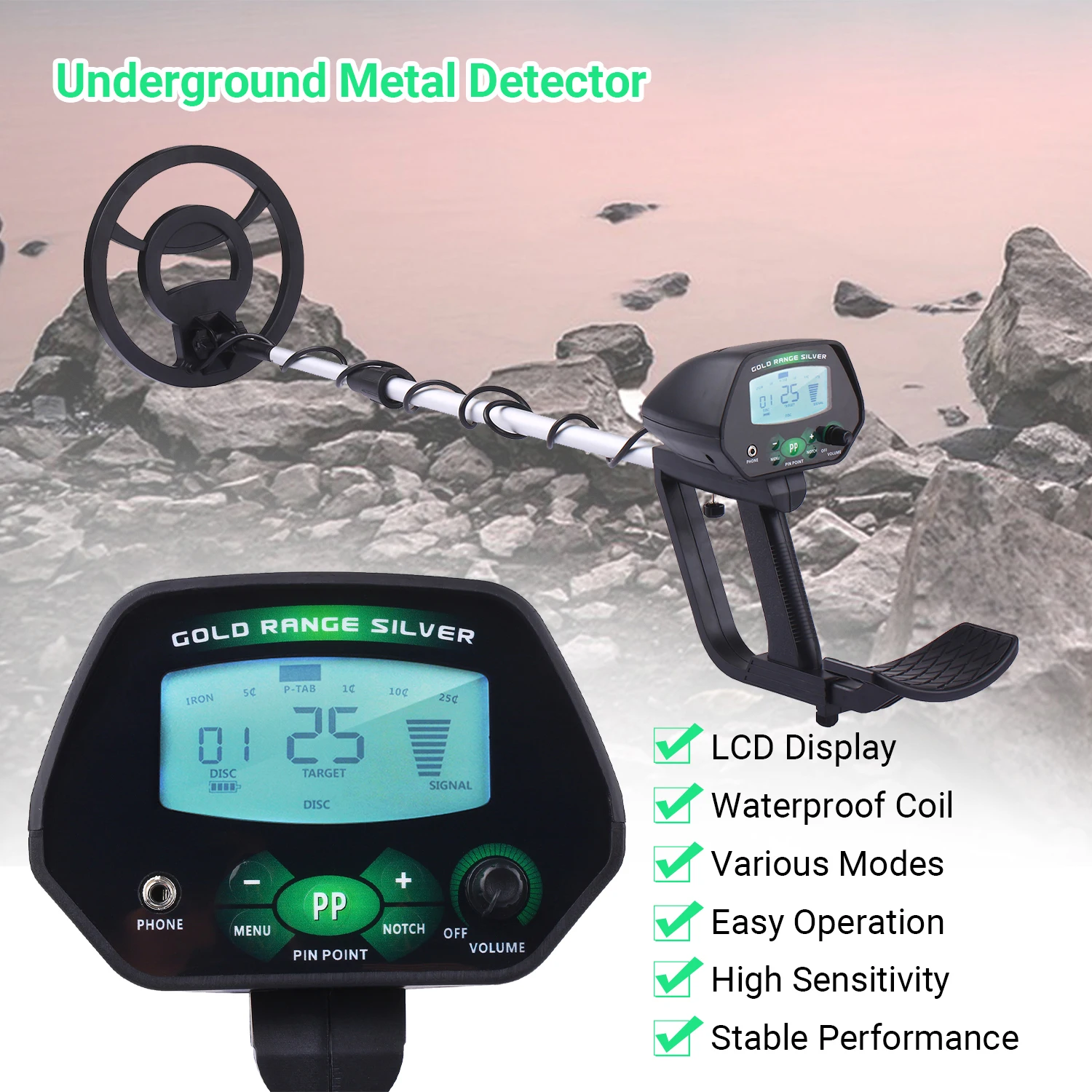 MD-4090 Underground Metal Finder Metal Detector High Accuracy Waterproof Search Coil Gold Silver Seeker Treasure Hunter
MD-4090 Underground Metal Finder Metal Detector High Accuracy Waterproof Search Coil Gold Silver Seeker Treasure Hunter