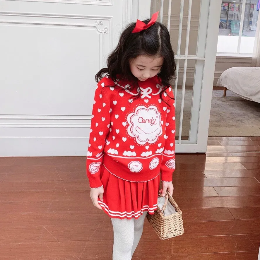 baby girls clothes 2021 spring Sweet red love pattern girls knit set princess style 2pcs clothing set
baby girls clothes 2021 spring Sweet red love pattern girls knit set princess style 2pcs clothing set