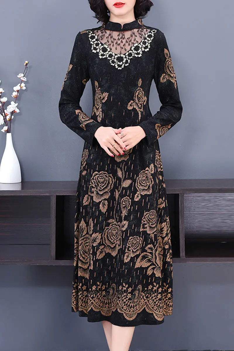 Clothes 2020 Autumn Plus Size Printing Slim Mother Dress Retro Lace Hollow Out Patchwork Flower Elegant Lady Vestidos 4XL y650
Clothes 2020 Autumn Plus Size Printing Slim Mother Dress Retro Lace Hollow Out Patchwork Flower Elegant Lady Vestidos 4XL y650