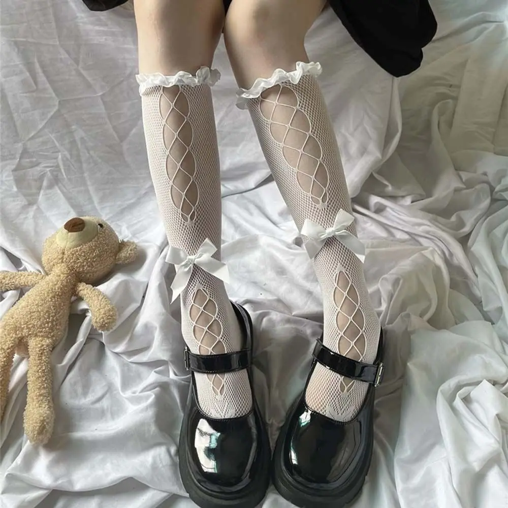 Women's Stockings Hollow Sexy Lolita Fishnet Stockings Cute Bow Mesh Knee Socks Clothing Accessories For Girl JK Socks
Women's Stockings Hollow Sexy Lolita Fishnet Stockings Cute Bow Mesh Knee Socks Clothing Accessories For Girl JK Socks