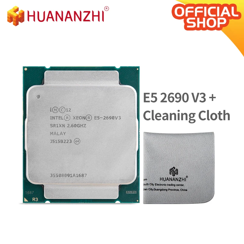 Чистящая ткань HUANANZHI с процессором Intel Xeon E5 2690 V3 2,6G LGA 2011-3 2690V3, процессор для настольного ПК, для материнской платы X99
Чистящая ткань HUANANZHI с процессором Intel Xeon E5 2690 V3 2,6G LGA 2011-3 2690V3, процессор для настольного ПК, для материнской платы X99