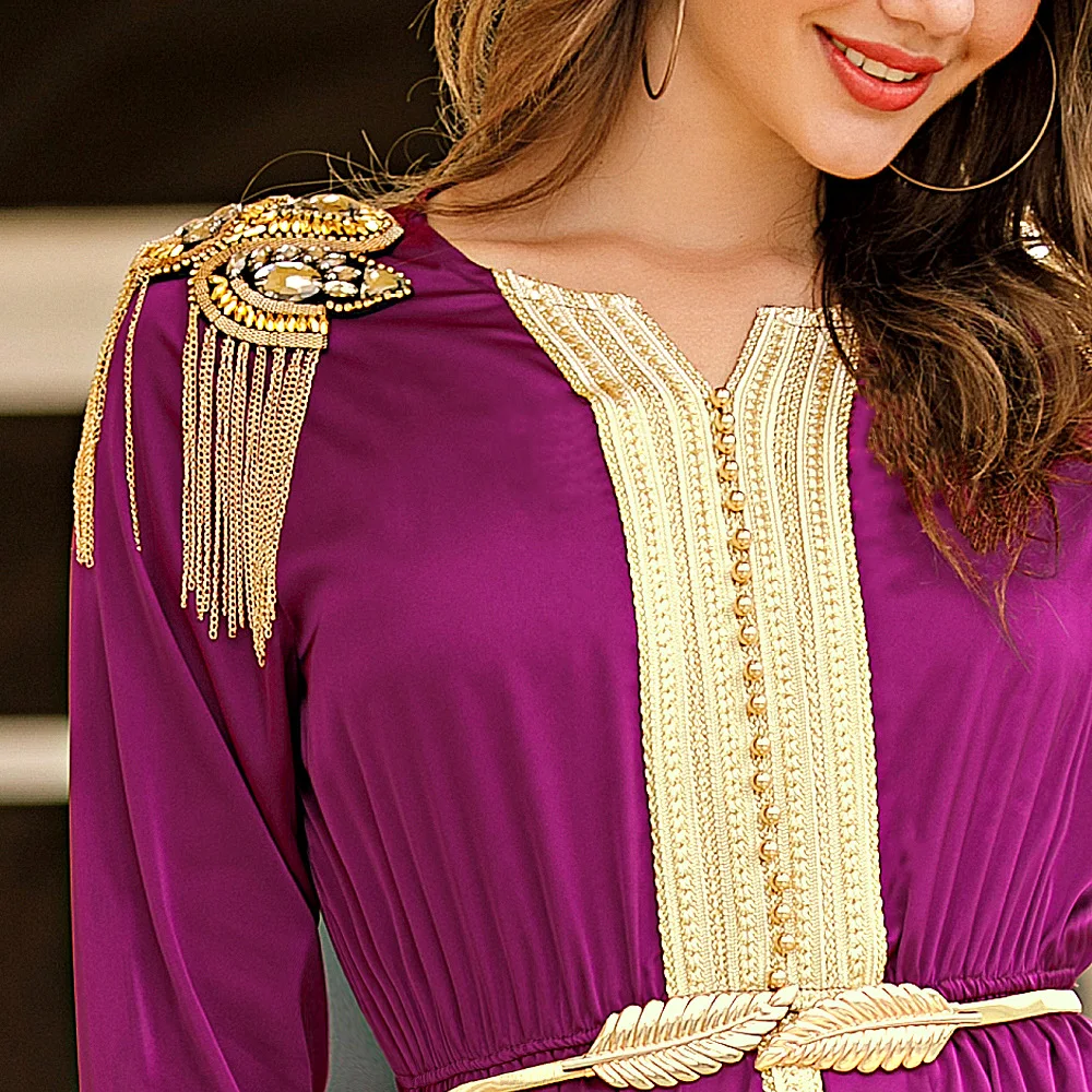 Rose Red Vestidos Muslim Fashion Dress Abaya Turkey Islam African Dresses for Women Morocco Tassel Epaulettes Satin Robe Longue
Rose Red Vestidos Muslim Fashion Dress Abaya Turkey Islam African Dresses for Women Morocco Tassel Epaulettes Satin Robe Longue