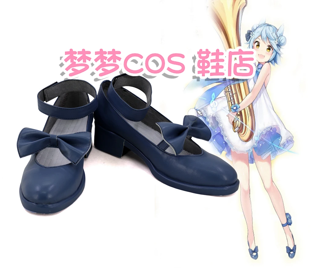 

Azur Lane музыка Пикси Фубуки Синие туфли для костюмированной вечеринки кожаные ботинки с высоким голенищем индивидуальный заказ любой Размер...