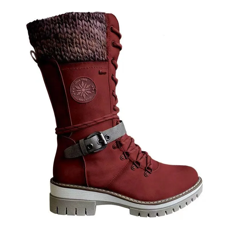 2021 Women Buckle Lace Knitted Boots Mid-calf Low Heel Round Toe Botas for Female Motorcycle Martin Booties Ladies Fashion Shoes
2021 Women Buckle Lace Knitted Boots Mid-calf Low Heel Round Toe Botas for Female Motorcycle Martin Booties Ladies Fashion Shoes