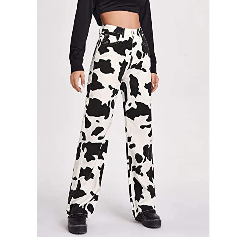 Female Straight Jeans Korean Style Casual Wild Cow Skin Pattern High Waist Trendy Trousers for Daily Streetwear for All Seasons
Female Straight Jeans Korean Style Casual Wild Cow Skin Pattern High Waist Trendy Trousers for Daily Streetwear for All Seasons