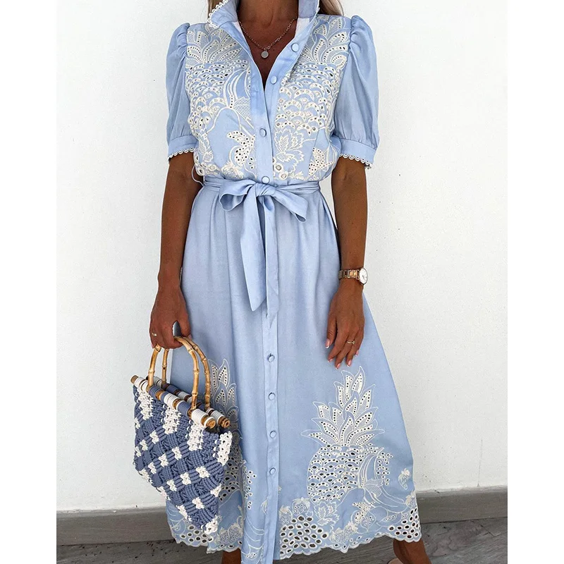 Bikoles 2021 Summer Fashion Lace Short Sleeve Women's Dress New Elegant Casual Bow Bandage Buttons Ladies Dresses Women Sundress
Bikoles 2021 Summer Fashion Lace Short Sleeve Women's Dress New Elegant Casual Bow Bandage Buttons Ladies Dresses Women Sundress