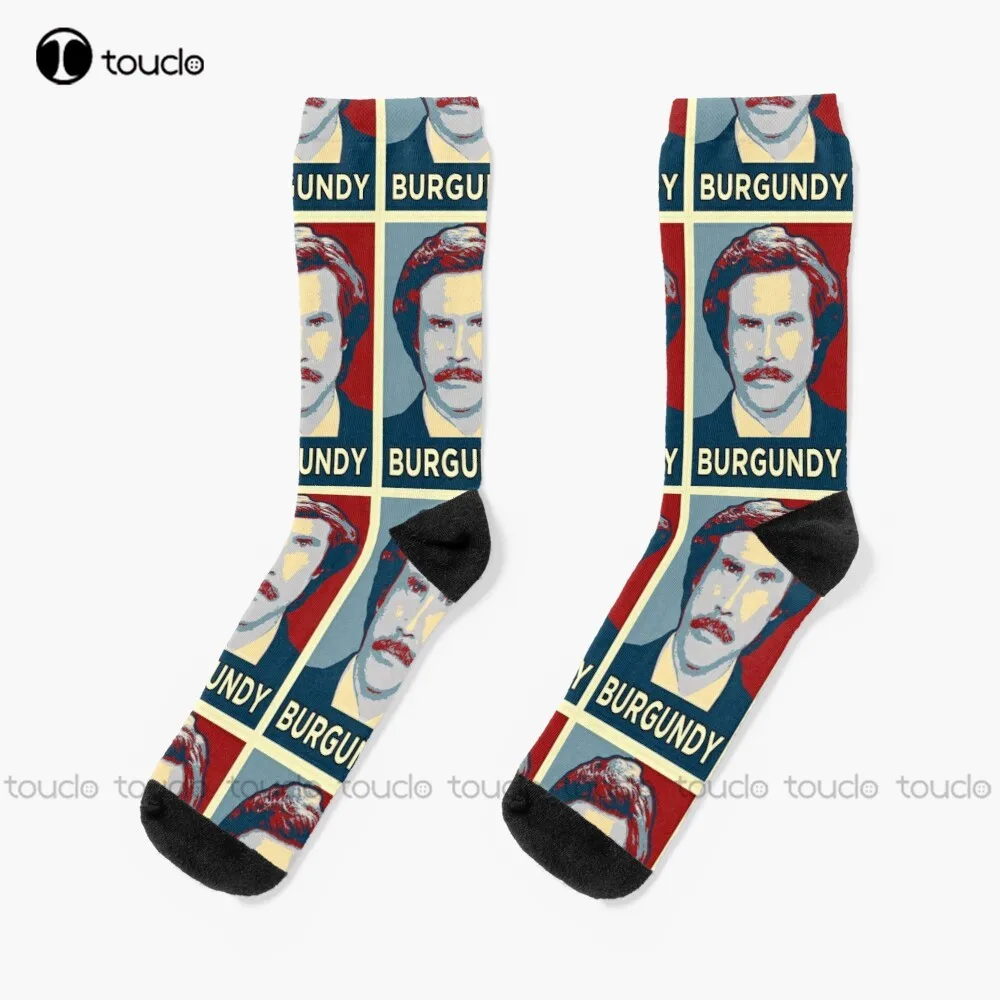 

Ron Burgundy Portrait Artwork Socks Women'S Socks Personalized Custom Unisex Adult Socks Halloween Christmas Gift Teen Socks