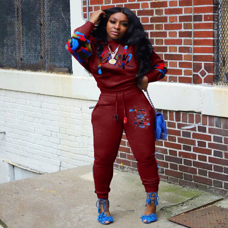 Autumn Winter 2020 Tracksuit Women Two Piece Set Letter Print O-Neck Long Sleeve Sweatshirt Top And Pants Leisure Sport Suit 2PC
Autumn Winter 2020 Tracksuit Women Two Piece Set Letter Print O-Neck Long Sleeve Sweatshirt Top And Pants Leisure Sport Suit 2PC