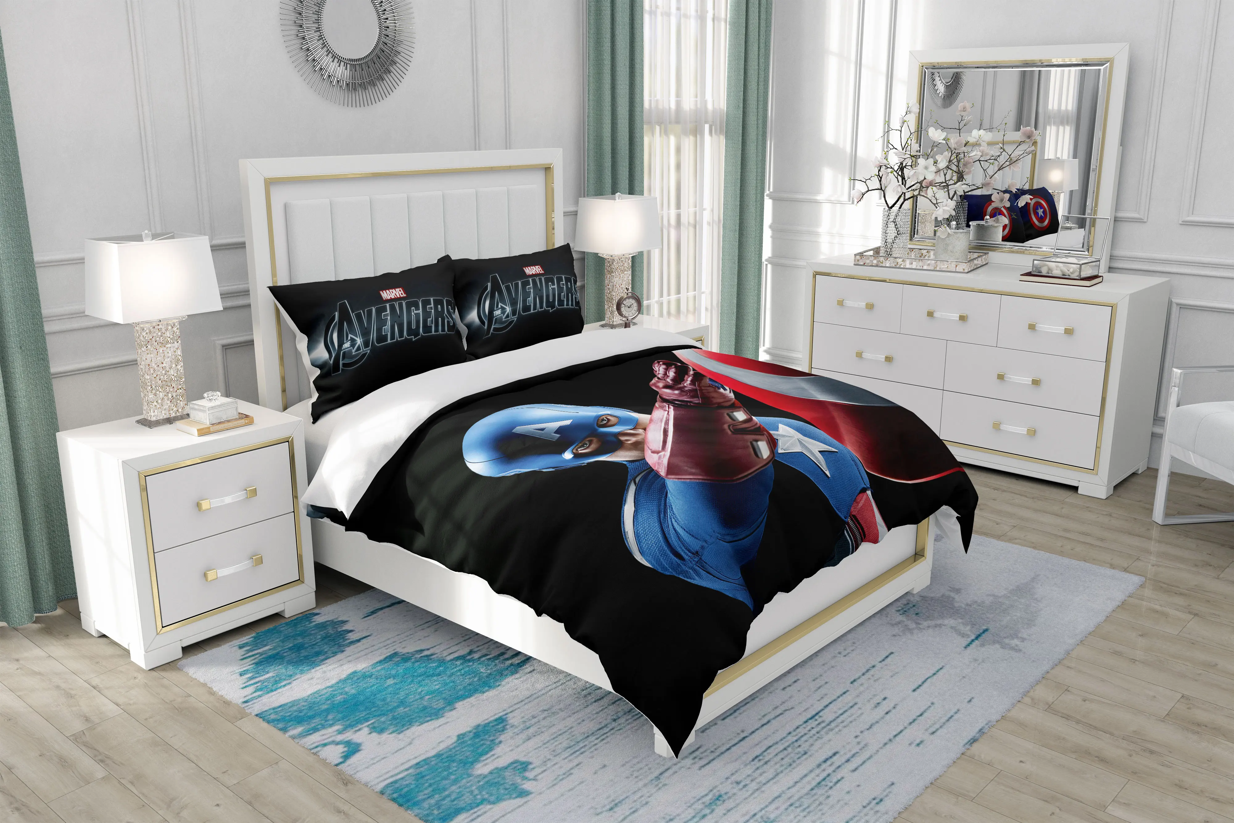 Disney 3D Cartoon Captain America Graphic Bedding Set Avenger Deluxe Comfort Duvet Bed Cover Pillowcase Boys Bedroom Decor
Disney 3D Cartoon Captain America Graphic Bedding Set Avenger Deluxe Comfort Duvet Bed Cover Pillowcase Boys Bedroom Decor