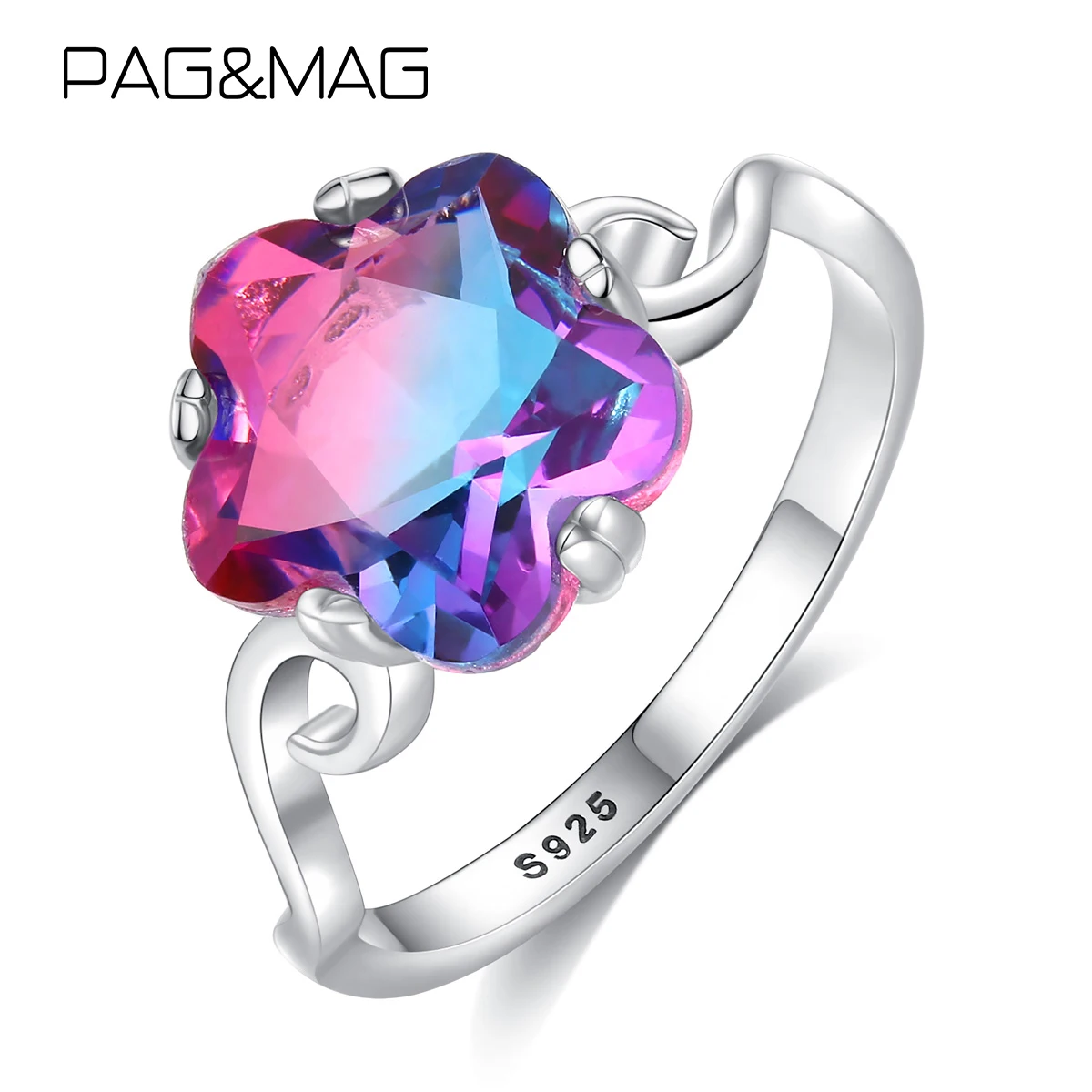 PAG&MAG Created Colorful Star Topaz Solitaire Ring Sterling Silver 925 Ring For Women Rainbow Gemstone Promise Jewelry SR0120
PAG&MAG Created Colorful Star Topaz Solitaire Ring Sterling Silver 925 Ring For Women Rainbow Gemstone Promise Jewelry SR0120