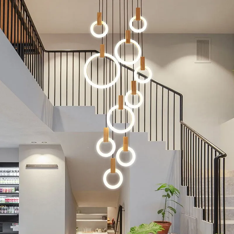 Stair Chandelier Modern LED Hanging Lights Acrylic Circle Living Room Restaurant Lamps Nordic Art Lighting White Long Chandelier
Stair Chandelier Modern LED Hanging Lights Acrylic Circle Living Room Restaurant Lamps Nordic Art Lighting White Long Chandelier