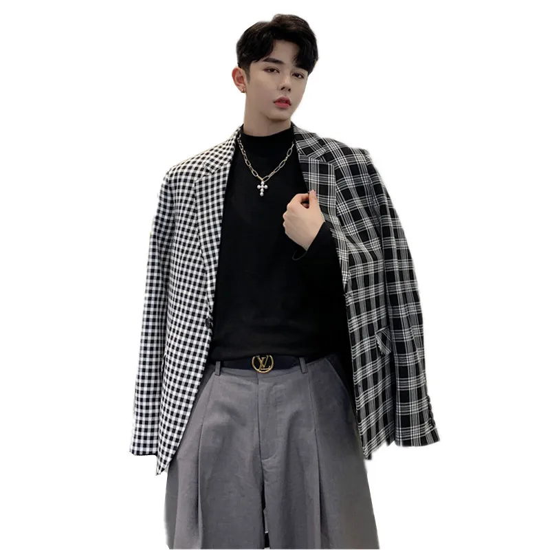 M-XXL!Spring and Autumn Personality Plaid Stitching Design Korean Slim Men's Suit Nightclub Hair Stylist Youth Blazer.
M-XXL!Spring and Autumn Personality Plaid Stitching Design Korean Slim Men's Suit Nightclub Hair Stylist Youth Blazer.