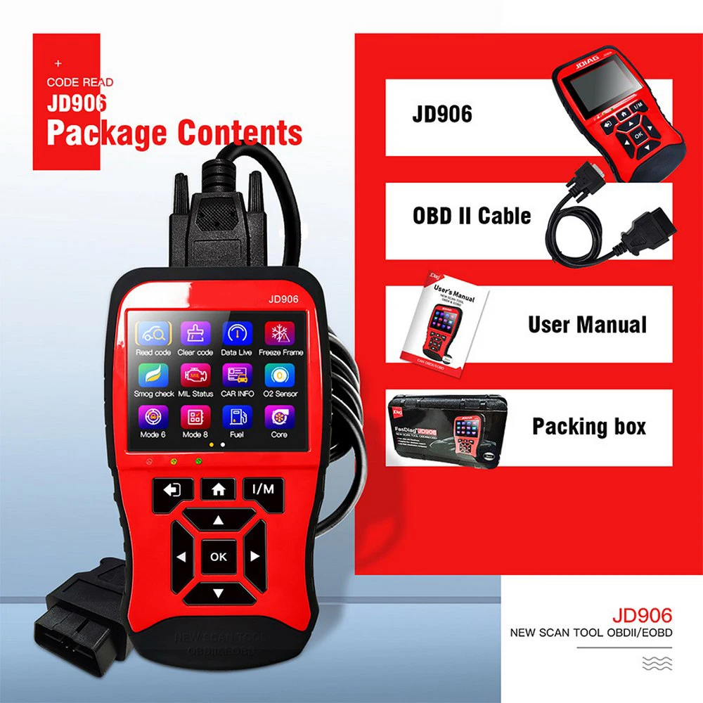 JD906 Многофункциональный сканер, автомобильный инструмент OBD/EOBD автомобильный считыватель кодов, диагностический инструмент, Тестер Аккуму...
JD906 Многофункциональный сканер, автомобильный инструмент OBD/EOBD автомобильный считыватель кодов, диагностический инструмент, Тестер Аккуму...