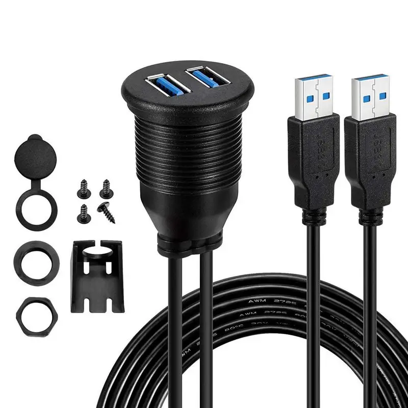 AAAE Top-3FT 2 порта USB 3 0 папа к Женский AUX флеш-крепление автомобильное крепление