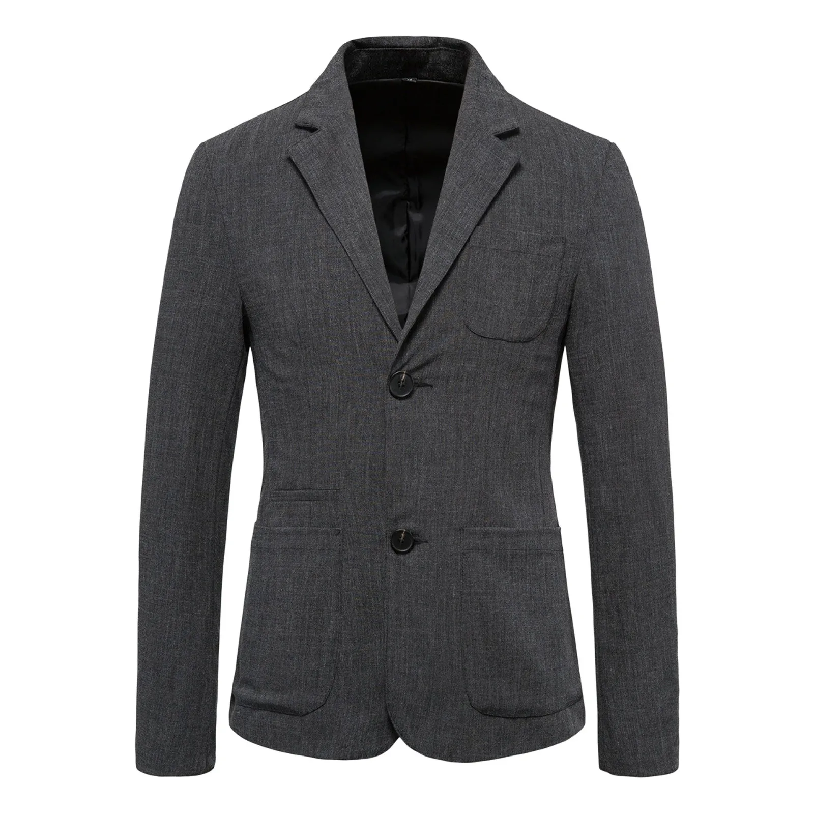 Пиджак мужской повседневный, однотонный блейзер с лацканами, с карманами, одежда для общественных случаев
Пиджак мужской повседневный, однотонный блейзер с лацканами, с карманами, одежда для общественных случаев