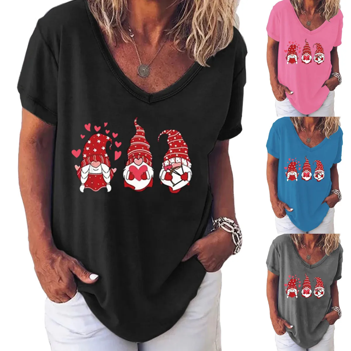 V Neck Short Sleeve Tee Top Harajuku Christmas Funny Graphic Print T-shirts Tops New Year T Shirts For Women 2022
V Neck Short Sleeve Tee Top Harajuku Christmas Funny Graphic Print T-shirts Tops New Year T Shirts For Women 2022