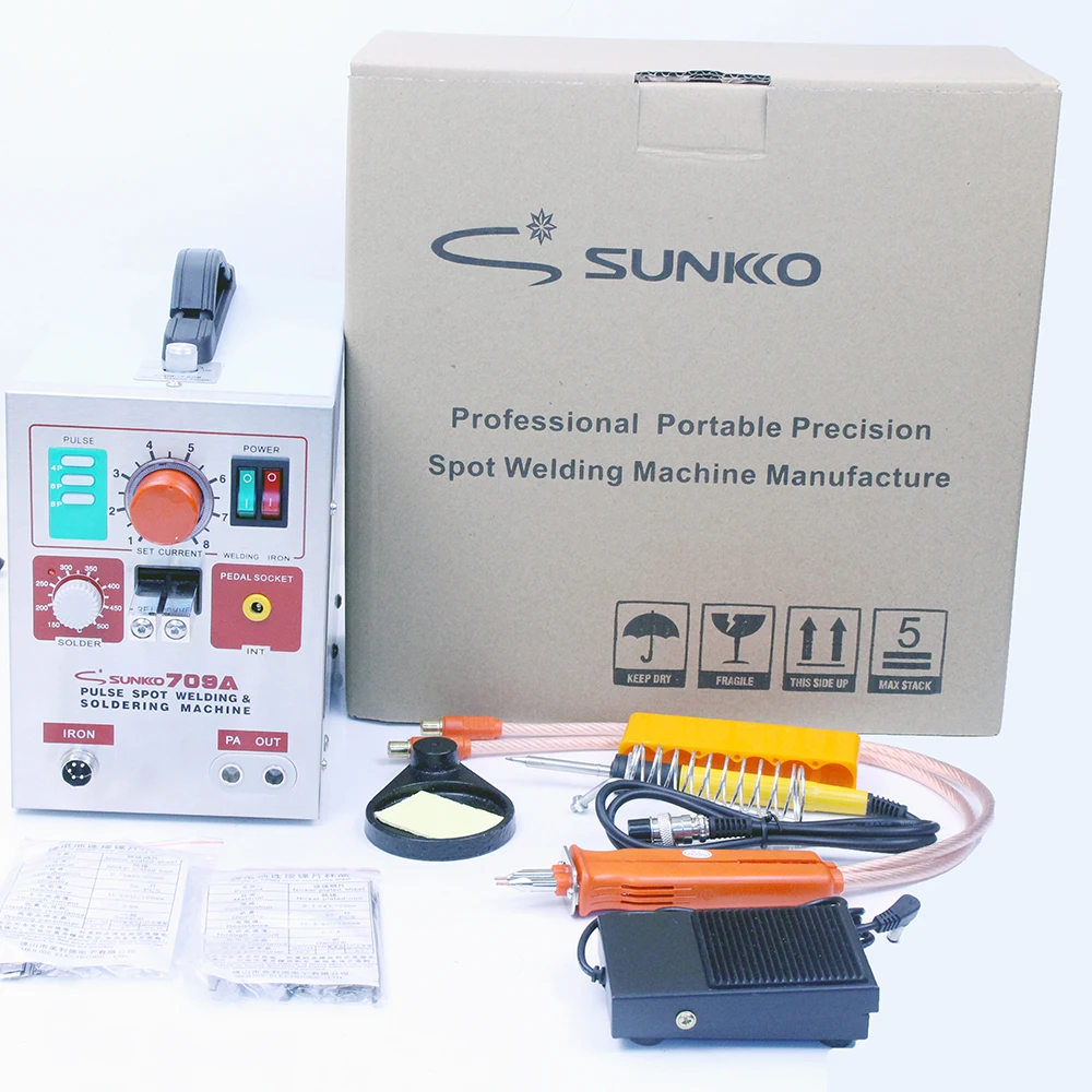 Hot sale SUNKKO 709A Battery Spot Welder with HB-70B Welder pen for 18650 WELDING STATION Spot Welding Machine 110V
Hot sale SUNKKO 709A Battery Spot Welder with HB-70B Welder pen for 18650 WELDING STATION Spot Welding Machine 110V