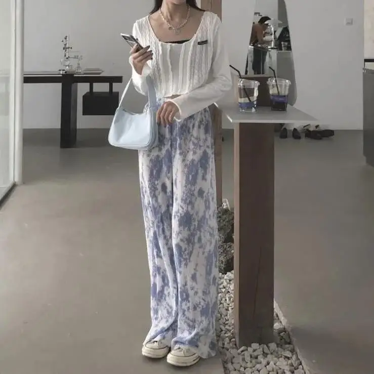 Tie dyed pants women's high waist show thin versatile casual pants straight tube loose wide leg pants spring summer retro Hong
Tie dyed pants women's high waist show thin versatile casual pants straight tube loose wide leg pants spring summer retro Hong