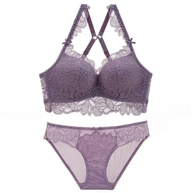 States new thickened small chest gathered no steel ring bra sexy lace embroidery beautiful back underwear set for girls
States new thickened small chest gathered no steel ring bra sexy lace embroidery beautiful back underwear set for girls