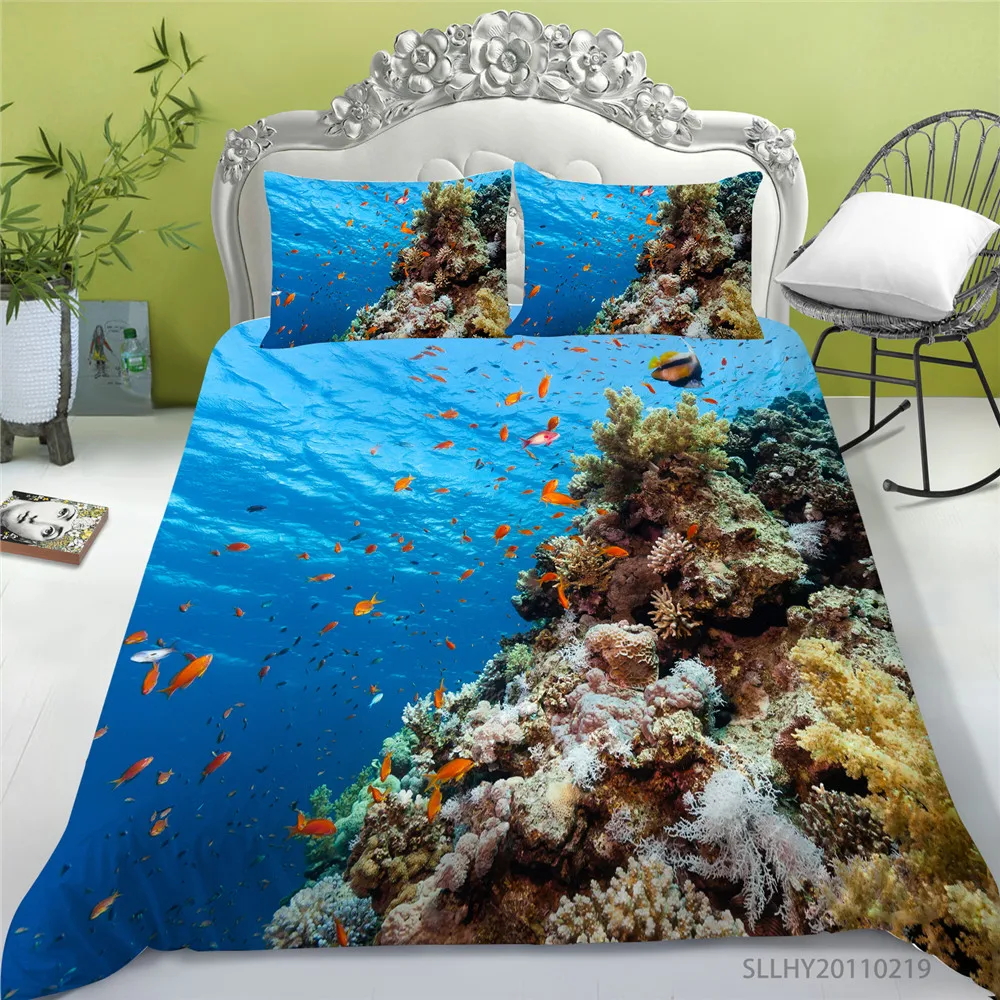 Home Textile 3D Ocean Bedding Set King Size Duvet Cover Set Modern Home Bed Set Pillowcase Bedroom Decor 
Home Textile 3D Ocean Bedding Set King Size Duvet Cover Set Modern Home Bed Set Pillowcase Bedroom Decor