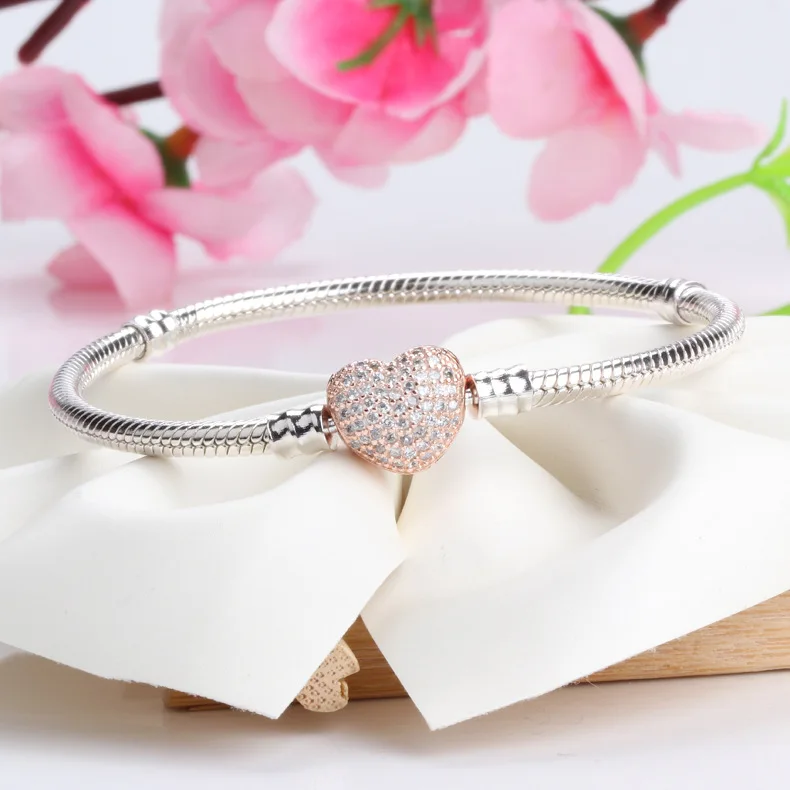 Amas Authentic 100% 925 Sterling Silver Inlaid Heart-shaped Clasp Bracelet Luxury Jewelry
Amas Authentic 100% 925 Sterling Silver Inlaid Heart-shaped Clasp Bracelet Luxury Jewelry