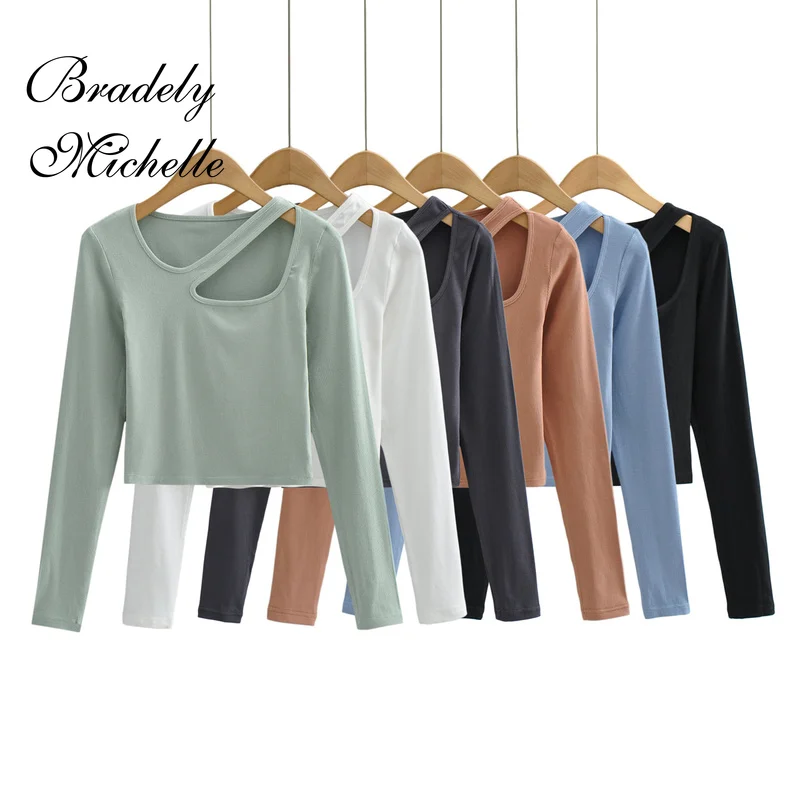 Женская футболка с длинным рукавом и круглым вырезом
Женская футболка с длинным рукавом и круглым вырезом