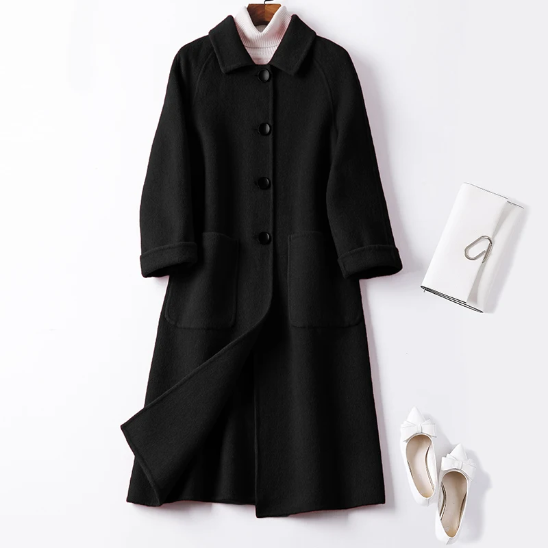 Coat 2021 Spring Female Autumn Jacket Korean Vintage Black Long Wool Coat Women Clothes New Outwear Coats Abrigo Mujer 
Coat 2021 Spring Female Autumn Jacket Korean Vintage Black Long Wool Coat Women Clothes New Outwear Coats Abrigo Mujer