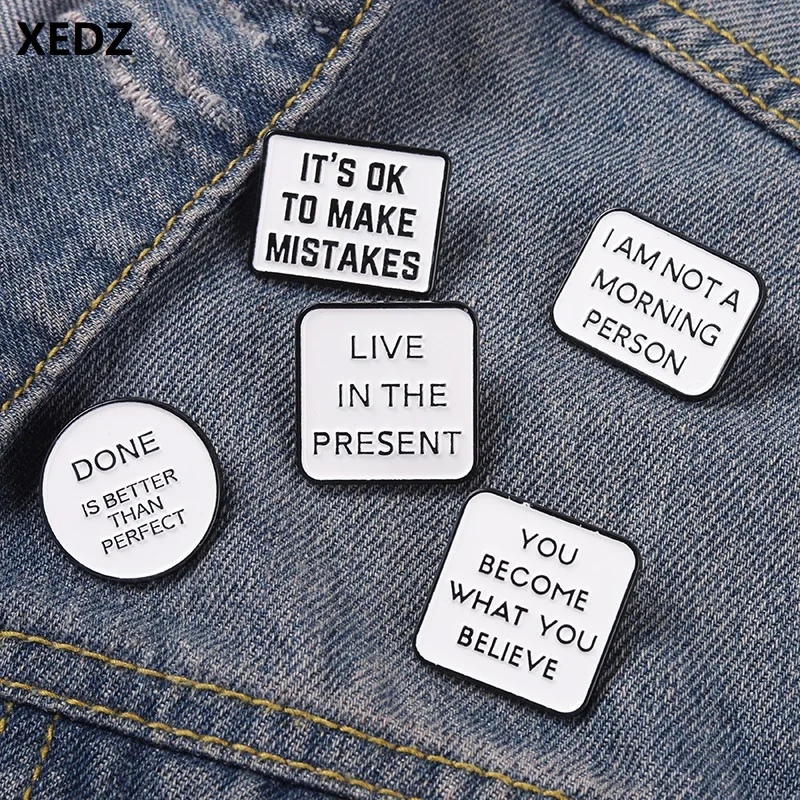 XEDZ Simple Text Metal Enamel Brooch You Become You Believe Personality Fashion Motto Badge Punk Bag Lapel Pins Gift for Friends
XEDZ Simple Text Metal Enamel Brooch You Become You Believe Personality Fashion Motto Badge Punk Bag Lapel Pins Gift for Friends