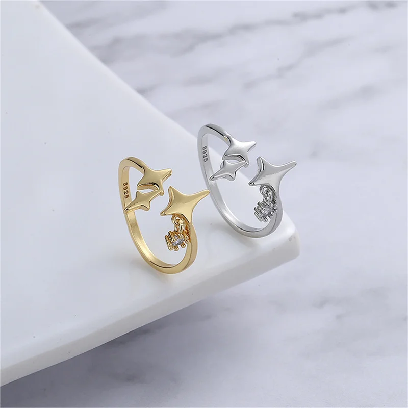 Zircon Four-Pointed Star Rings Opening Adjustable Ring Temperament Jewelry Elegant Temperament Women's Jewelry Accessories Gifts
Zircon Four-Pointed Star Rings Opening Adjustable Ring Temperament Jewelry Elegant Temperament Women's Jewelry Accessories Gifts
