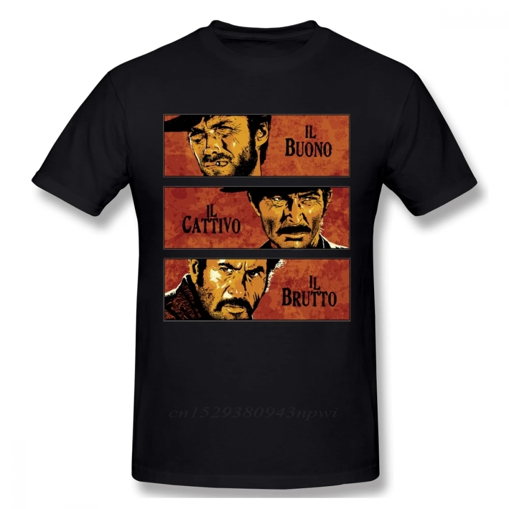 Pure Cotton Quality The Good The Bad And Ugly Graphic T Shirt For Male Il buono brutto cattivo Tee Shirt Swag Unique Tshirt
Pure Cotton Quality The Good The Bad And Ugly Graphic T Shirt For Male Il buono brutto cattivo Tee Shirt Swag Unique Tshirt
