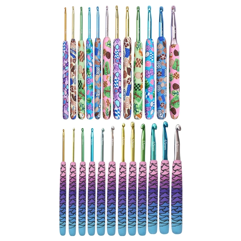 12 Pieces Colorful Crochet Hooks Set Soft Ceramic Ergonomic Handle Alumina Crochet Needles Weaving Sewing Knitting Tools
12 Pieces Colorful Crochet Hooks Set Soft Ceramic Ergonomic Handle Alumina Crochet Needles Weaving Sewing Knitting Tools