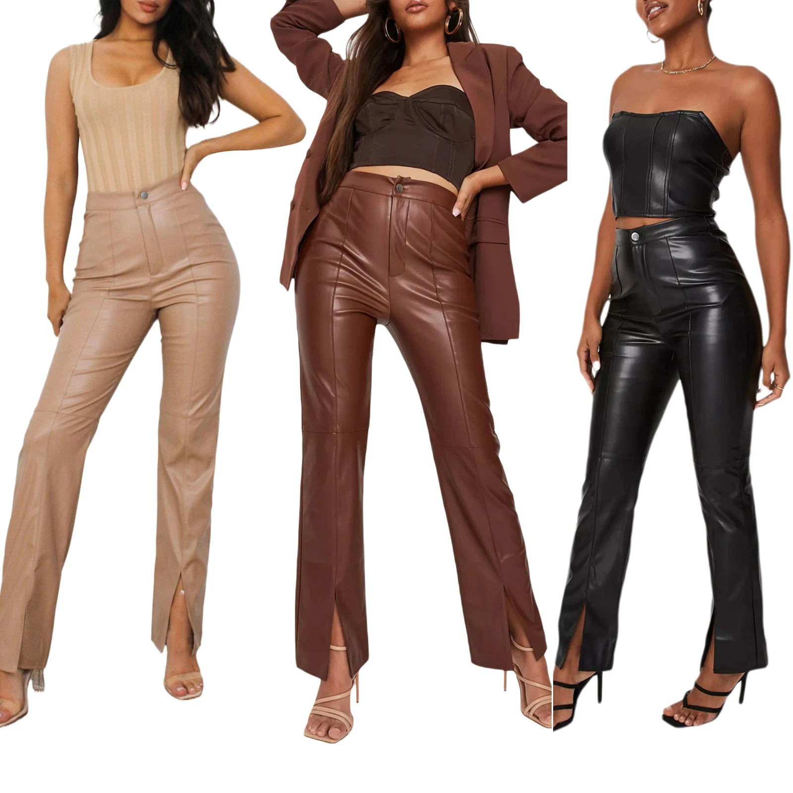 2021 Women Fashion Leather Trousers Lady High Waist Outerwear Casual Party Street Straight Loose Sliming Pants S/M/L/XL 3 Colors 
2021 Women Fashion Leather Trousers Lady High Waist Outerwear Casual Party Street Straight Loose Sliming Pants S/M/L/XL 3 Colors
