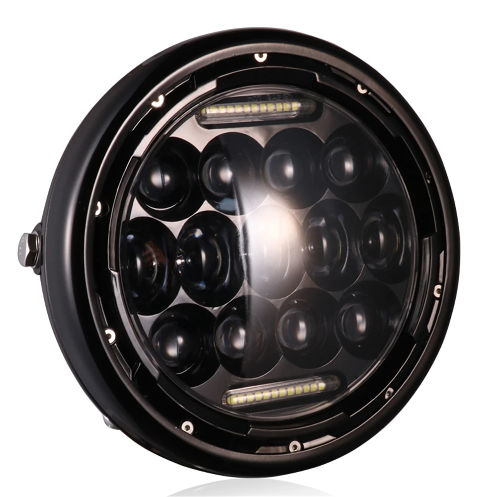 Universal 7'' Motorcycle LED Headlight Assembly Projector Headlamp Modified Front Light Vintage Motorbike Lamp with Cover Black
Universal 7'' Motorcycle LED Headlight Assembly Projector Headlamp Modified Front Light Vintage Motorbike Lamp with Cover Black