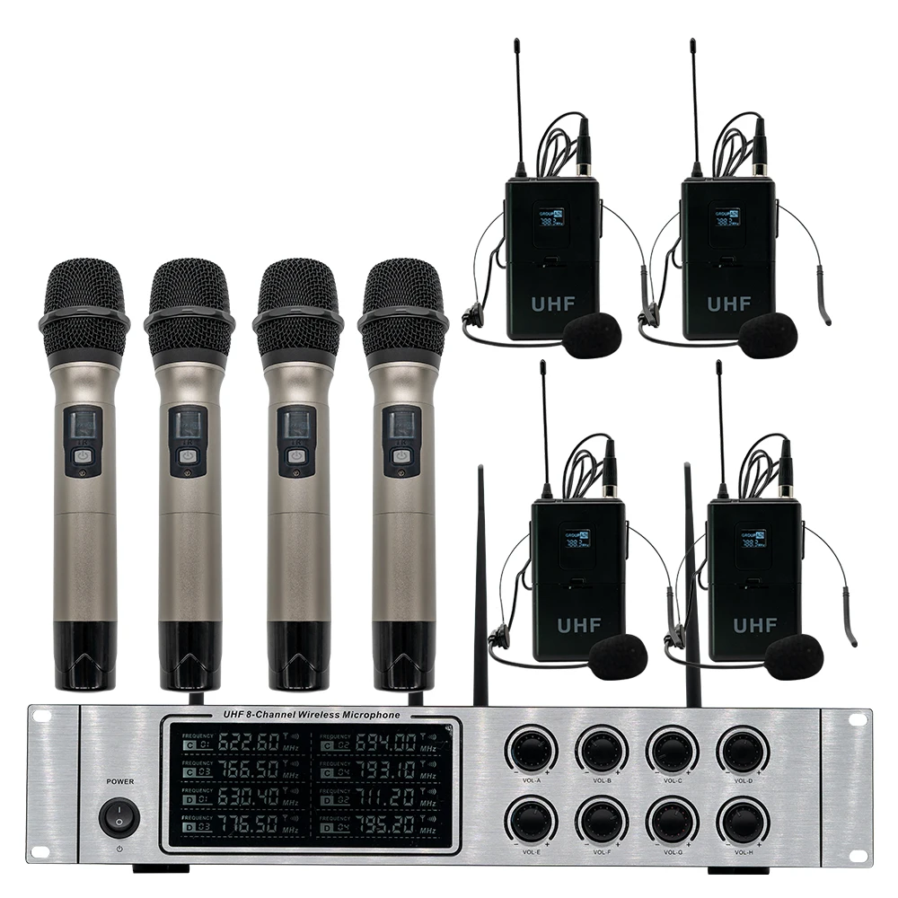 

Wireless microphone system professional UHF wireless microphone 8 channel conference microphone conference room teaching speech