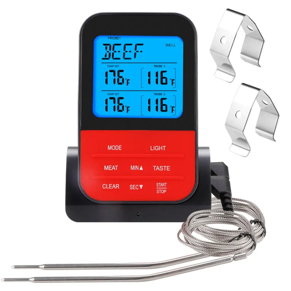 Wireless Remote Meat Thermometer Dual Probe Digital Backlight Cooking Oven BBQ Kitchen Food Thermometer Grilling Barbecue
Wireless Remote Meat Thermometer Dual Probe Digital Backlight Cooking Oven BBQ Kitchen Food Thermometer Grilling Barbecue