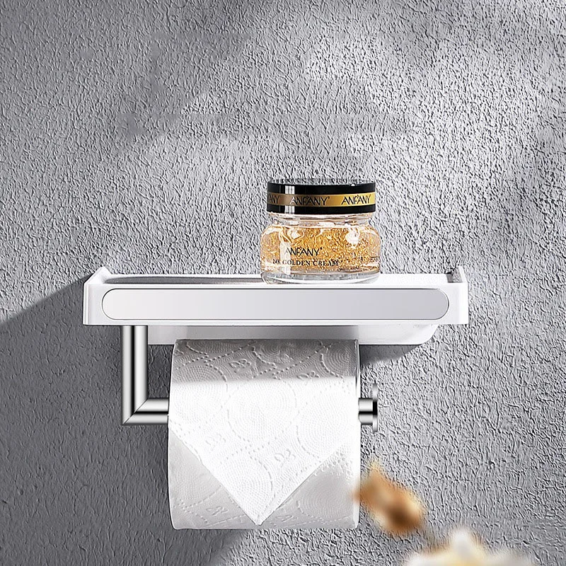 White Chrome Wall Mounted SUS304 Toilet Tissue Roll Paper Holder For Mobile Phone Storage Rack Bathroom Accessories Towel Shelve
White Chrome Wall Mounted SUS304 Toilet Tissue Roll Paper Holder For Mobile Phone Storage Rack Bathroom Accessories Towel Shelve
