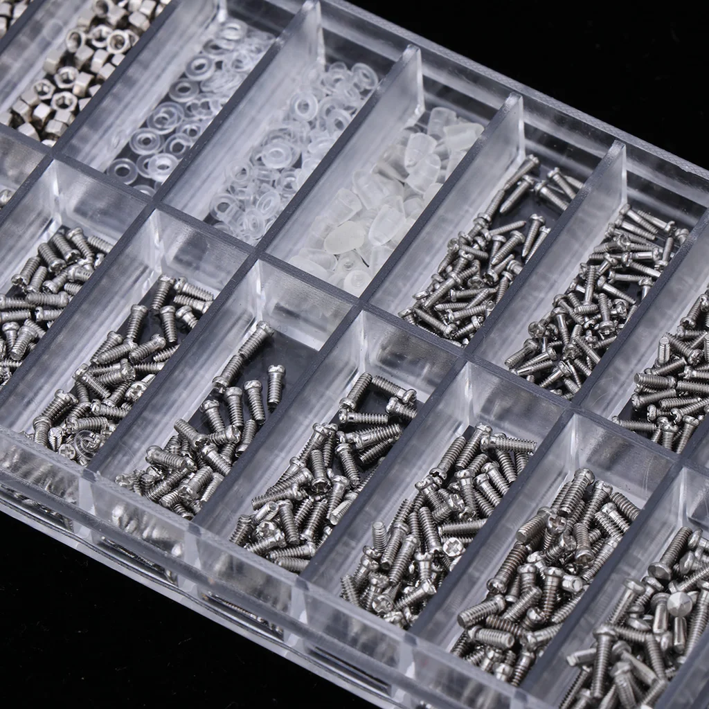 Eyeglasses Nose Pads Screws Plastic Cap Cross Tip Screws 900pcs for Glasses 18 Grids Different Screws and Caps
Eyeglasses Nose Pads Screws Plastic Cap Cross Tip Screws 900pcs for Glasses 18 Grids Different Screws and Caps
