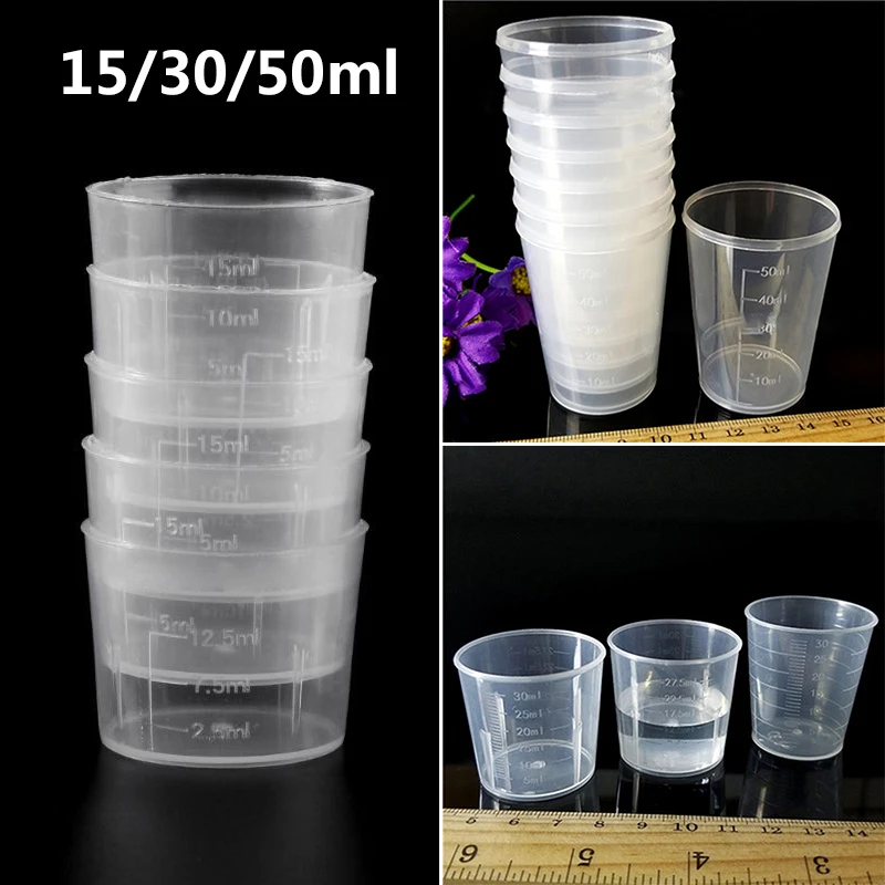 

Пластиковые мерные чашки, 20 шт., кухонные весы, 15/30/50 мл, прозрачный мерный стакан для жидкости, контейнер, кухонные инструменты для выпечки а...
