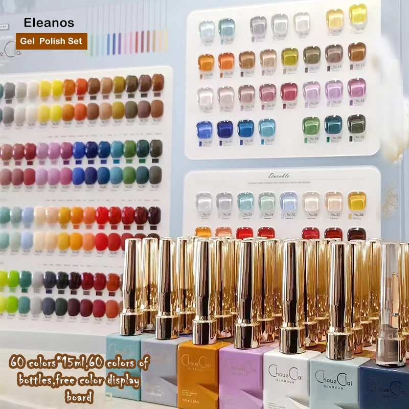 Eleanos Nail Polish Varnish New Arrivals 60 Colors Neon Colors Nail Gel Polish Set Manicure Soak Off UV Gel For Nail Salon
Eleanos Nail Polish Varnish New Arrivals 60 Colors Neon Colors Nail Gel Polish Set Manicure Soak Off UV Gel For Nail Salon