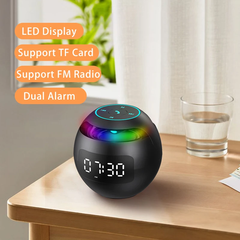 Мини Bluetooth Динамик Портативный с светодиодный светильник FM радио s Будильник