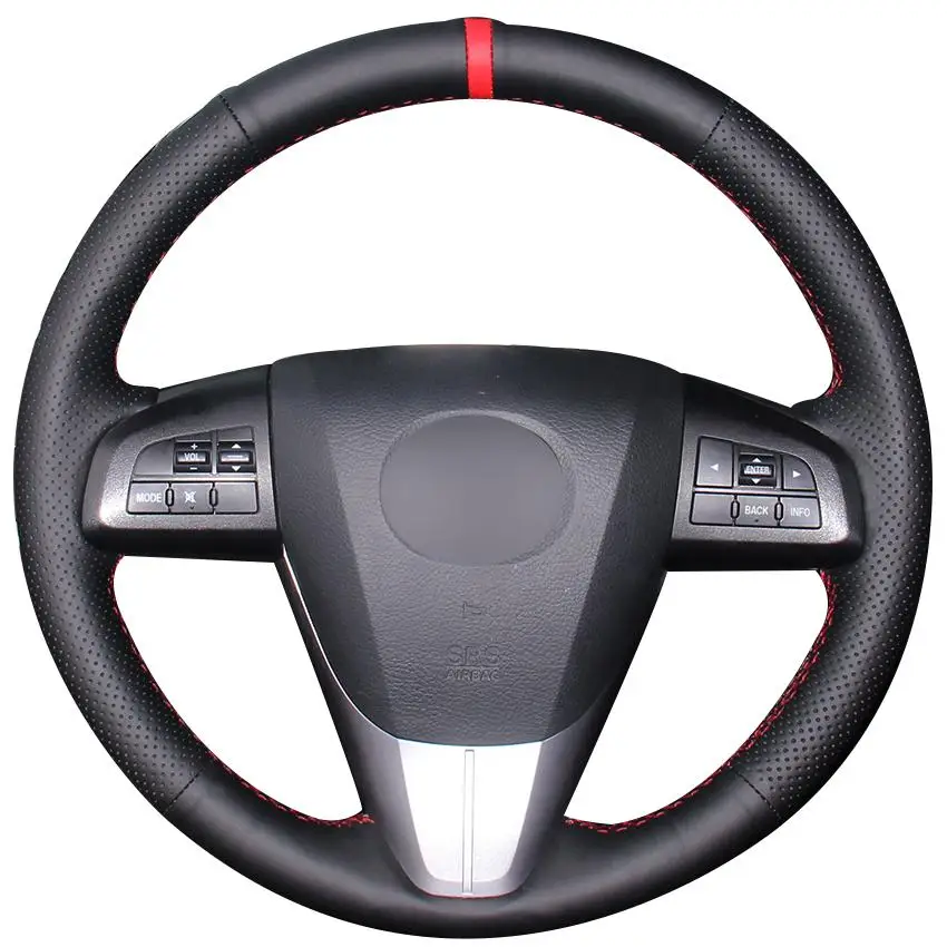 DIY Personalized Super Soft Black Leather Red Marker Car Steering Wheel Cover For Mazda 3 Axela 2008-2013 Mazda CX-7 2010-2016
DIY Personalized Super Soft Black Leather Red Marker Car Steering Wheel Cover For Mazda 3 Axela 2008-2013 Mazda CX-7 2010-2016