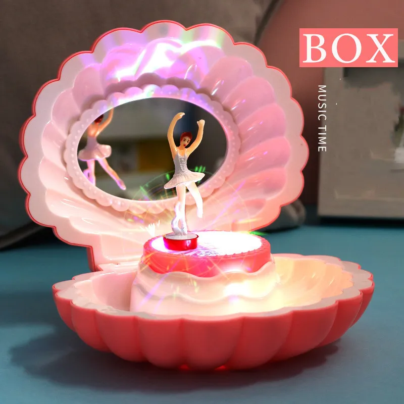 Lovely girl pink creative shell Music Box Music Box Music Box Dancing Girl Light Children's mirror jewelry box music decoration
Lovely girl pink creative shell Music Box Music Box Music Box Dancing Girl Light Children's mirror jewelry box music decoration