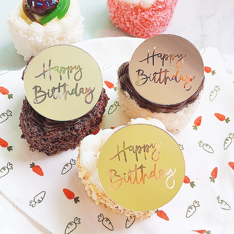 Ins New Gold Happy Birthday Cupcake Topper Acrylic Rose Gold Circle Cake Topper for Birthday Party Dessert Cake Decorations 5cm
Ins New Gold Happy Birthday Cupcake Topper Acrylic Rose Gold Circle Cake Topper for Birthday Party Dessert Cake Decorations 5cm