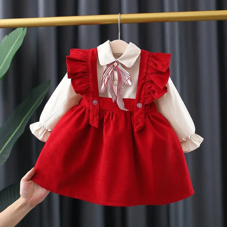 Spring Autumn Baby Girls Long Sleeve Shirt + Strap Two-Piece Dress Infant Baby Party Princess Dress Newborn Clothes
Spring Autumn Baby Girls Long Sleeve Shirt + Strap Two-Piece Dress Infant Baby Party Princess Dress Newborn Clothes