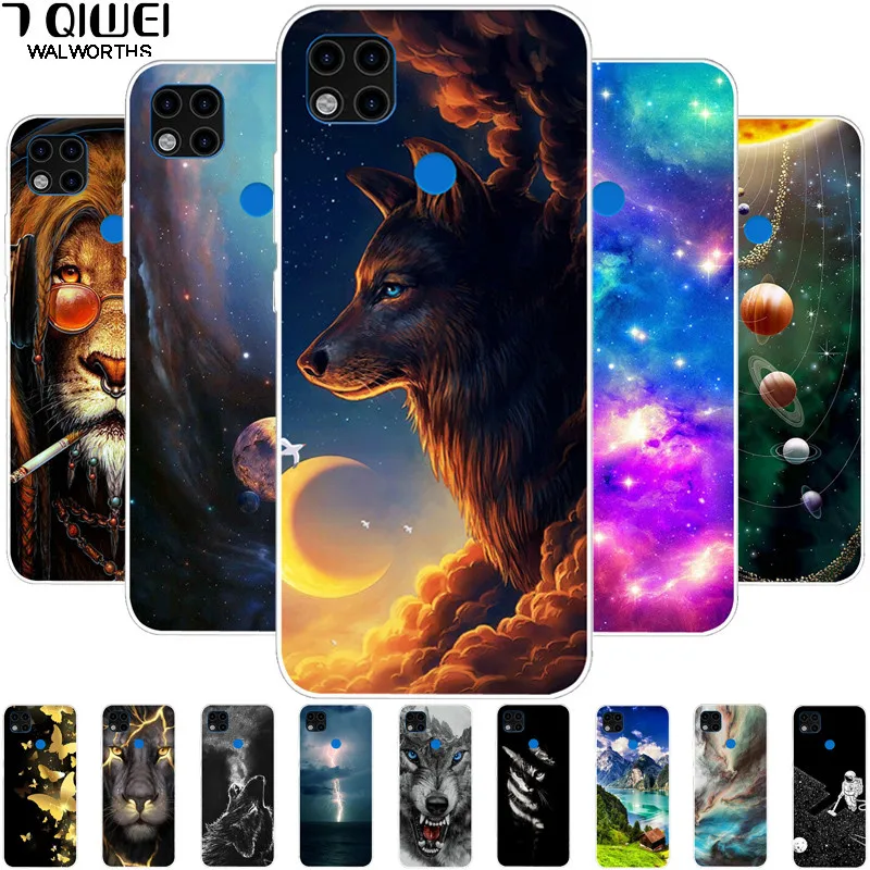 Чехол для Xiaomi Redmi 9C NFC 6 53 дюйма силиконовый мягкий чехол телефона с волком и львом 9