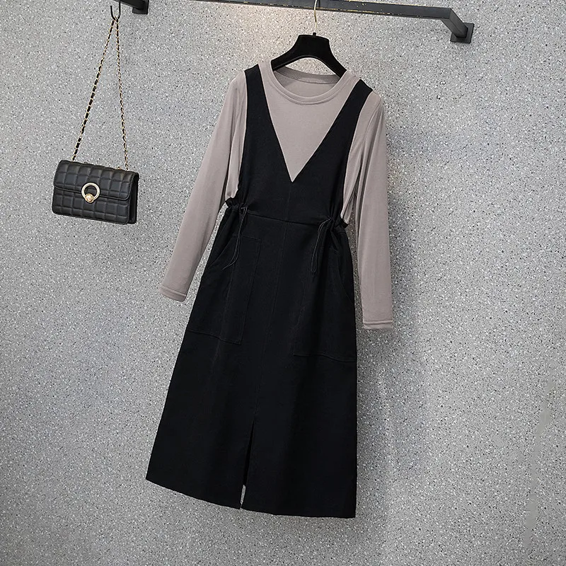 4XLsize women loose casual Patchwork autumn dress winter 2021 long sleeve o neck vintage Fake two long dresses vestido
4XLsize women loose casual Patchwork autumn dress winter 2021 long sleeve o neck vintage Fake two long dresses vestido