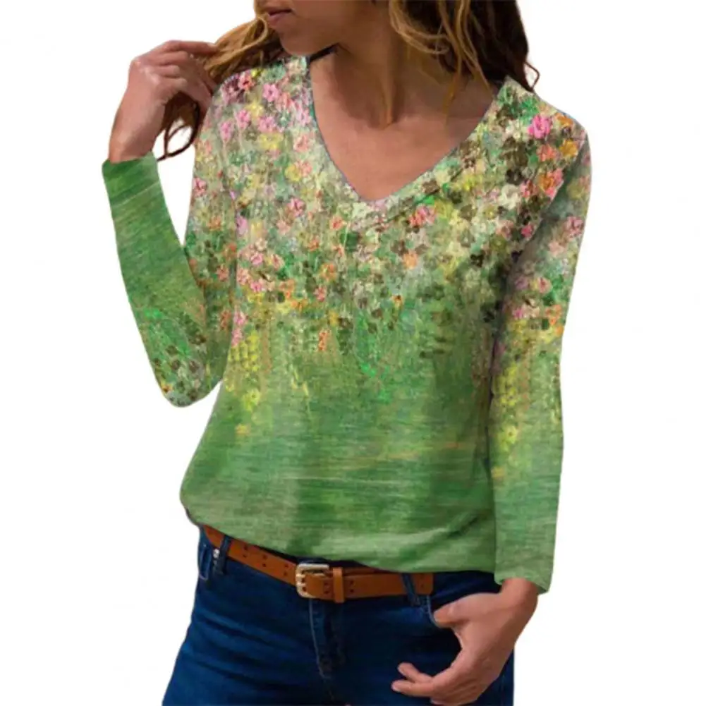 Ele-choices S-5XL Fashion Lady T-Shirt Long Sleeve Pullover Top Floral Print Loose V Neck Blouse for Office Daily Wear
Ele-choices S-5XL Fashion Lady T-Shirt Long Sleeve Pullover Top Floral Print Loose V Neck Blouse for Office Daily Wear