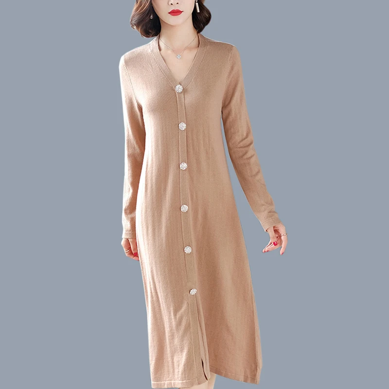 2019 весна и осень новое повседневное вязаное Длинное Платье женское модное платье с v-образным вырезом и длинным рукавом женское 
2019 весна и осень новое повседневное вязаное Длинное Платье женское модное платье с v-образным вырезом и длинным рукавом женское