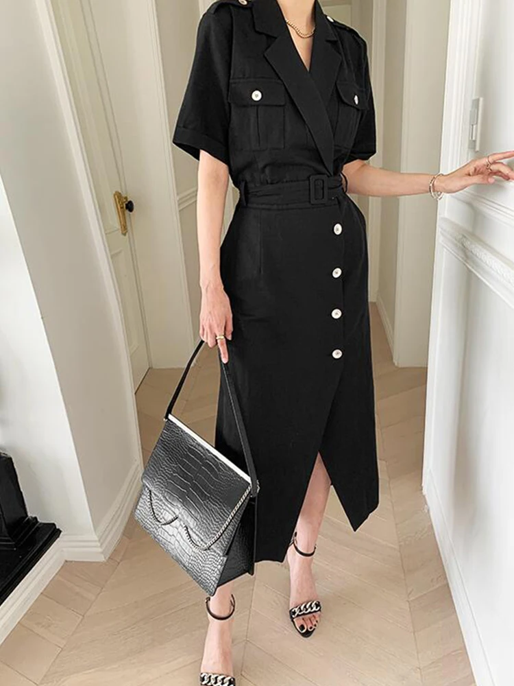Sister Fara Fashion Split Summer Women's Dress 2021 Straight Short Sleeve Single Breasted Belted Dress Casual Women's Dresses
Sister Fara Fashion Split Summer Women's Dress 2021 Straight Short Sleeve Single Breasted Belted Dress Casual Women's Dresses