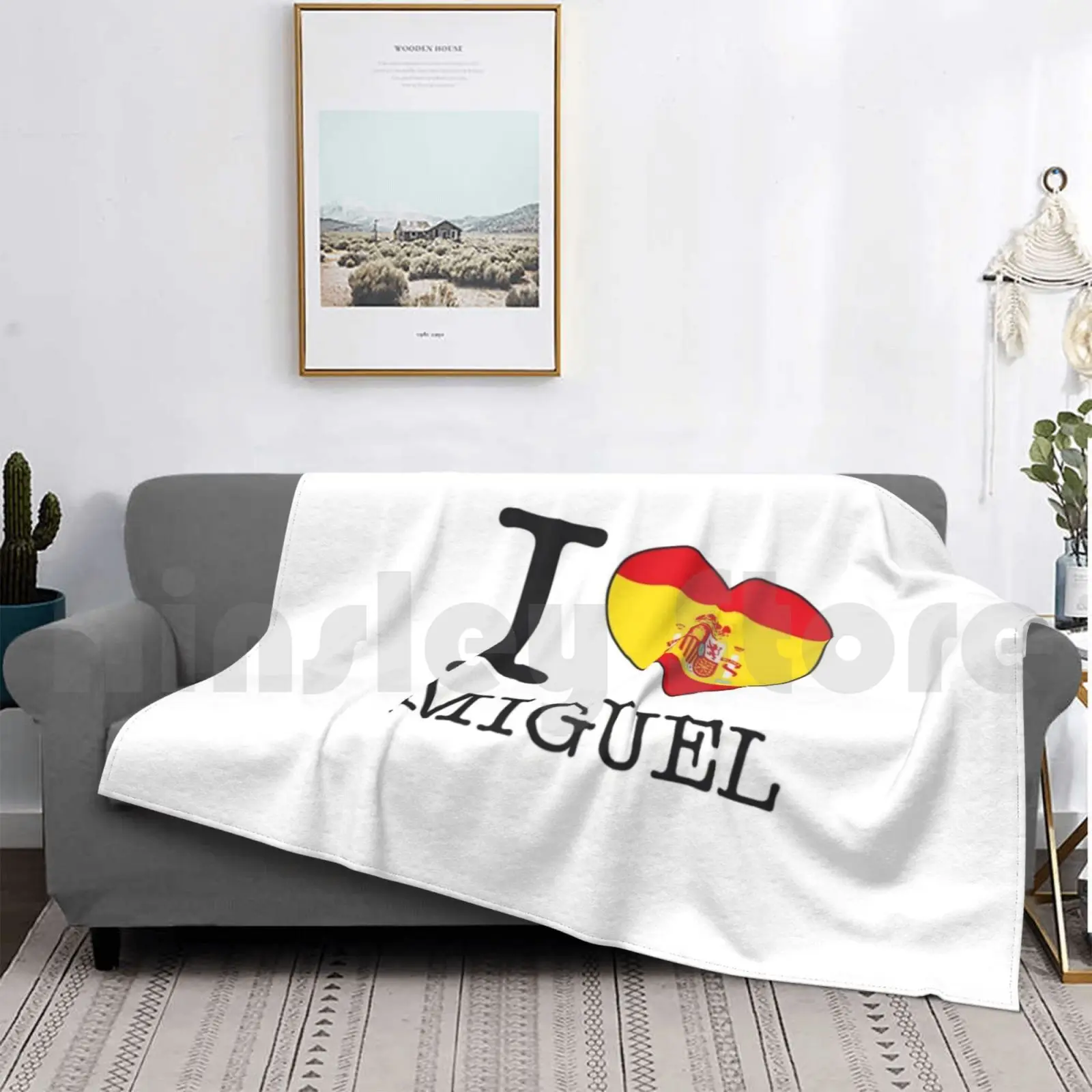 

I Love Miguel Blanket Fashion Custom Miguel Spain Spanish Espana Name Names Flag Flags I Love Miguel I
